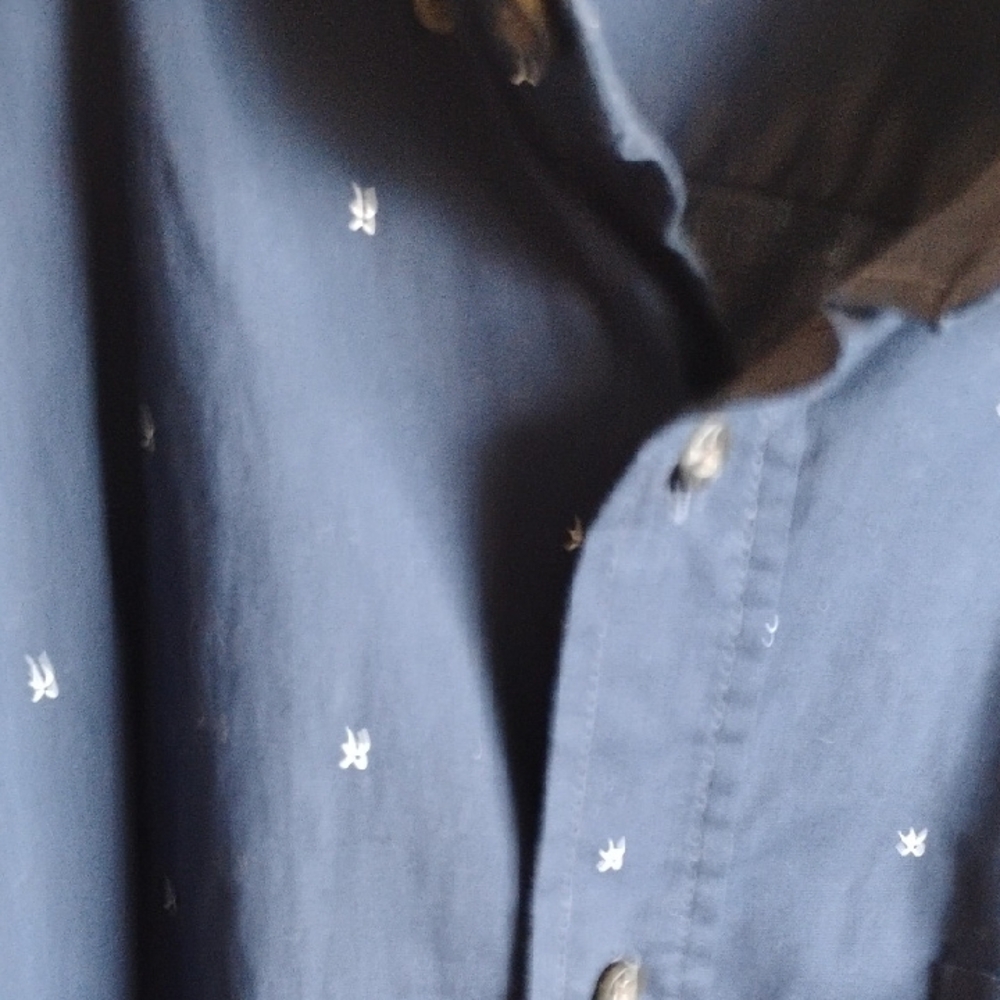 Men's Navy Blue Shirt with Subtle Pattern